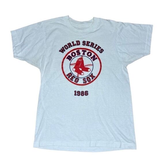 Vintage 80s Boston Red Sox 1986 Single Stitch T Shirt Medium - Picture 1 of 6